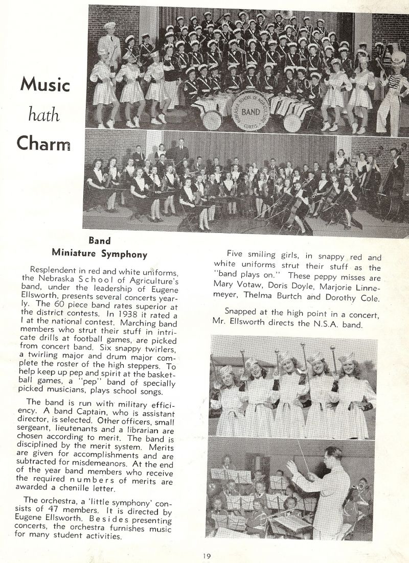 1938 Mary Votaw, Doris Doyle, Marjorie Linnemeyer, Thelma Burtch, Dorothy Cole, Director Robert Ellsworth.