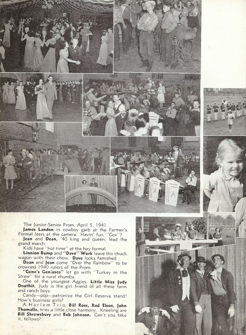 1938 James Landon, Jean Abbott, Dean Johnson, Linnien Bump, Dave Work, Judy Douthit, Bill Ross, Rod Elson, John Thomalla, Bill Shrewsbury,