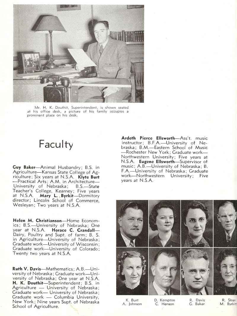 1942 Superintendent Harold Douthit. Klyte Burt. (Pop Burt). Dorothy Kempton. Ruth Davis. Russell Sloan. Adele Johnson. Claude Henson. Guy Baker. Mary Byrkit. 
















