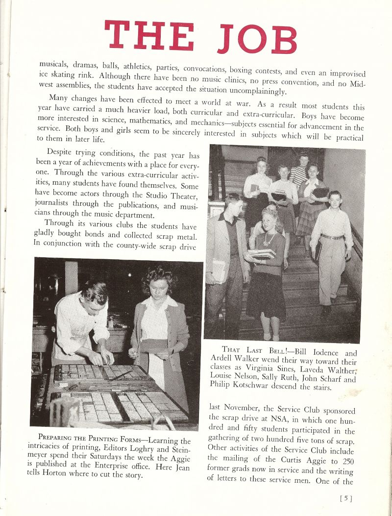 1944 Bill Iodence, Ardell Walker, Virginia Sines, Laveda Walther, Louise Nelson, Sally Ruth, John Scharf, Philip Kotschwar, Jean Loghry, Horton Steinmeyer,