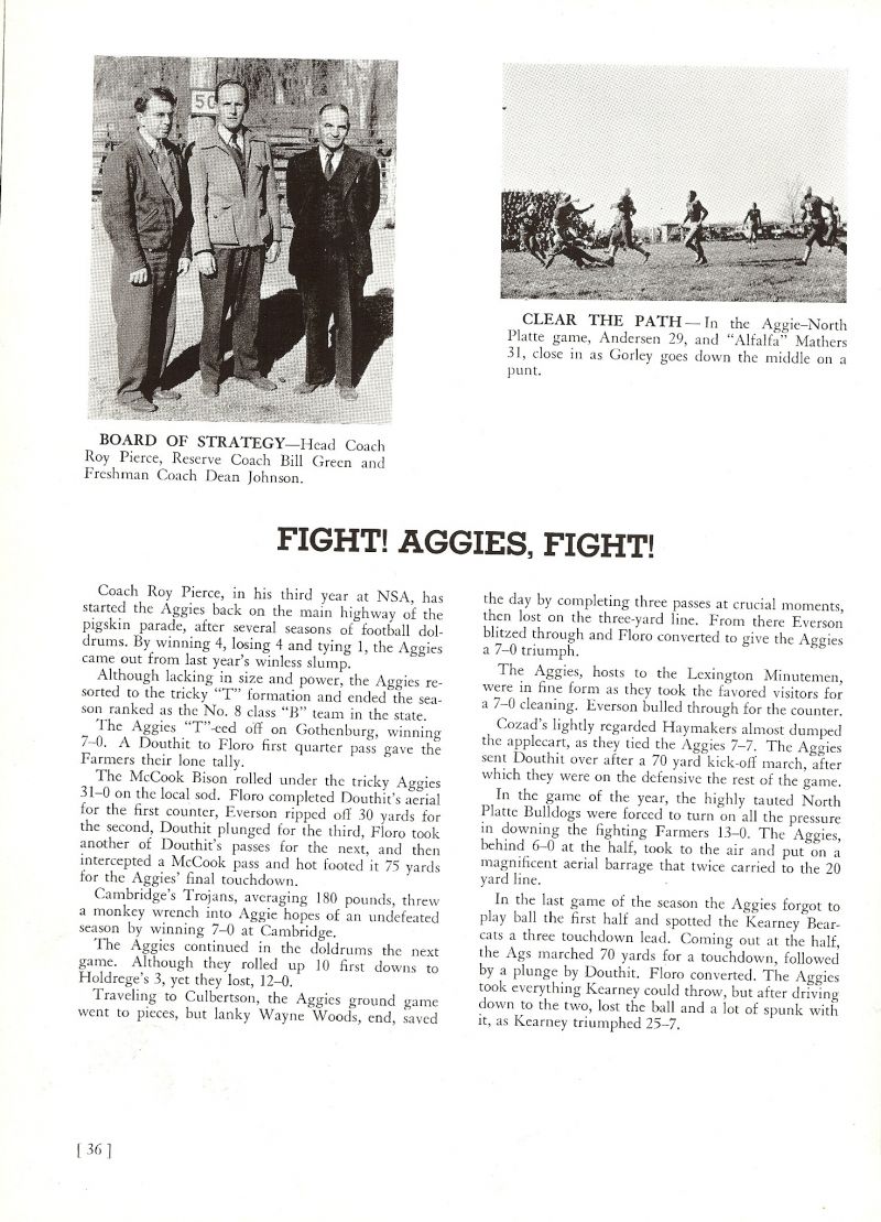 1944 Coach Roy Pierce. Coach Bill Green. Coach Dean Johnson. Merrell Andersen, Don Mathers, Dick Gorley,