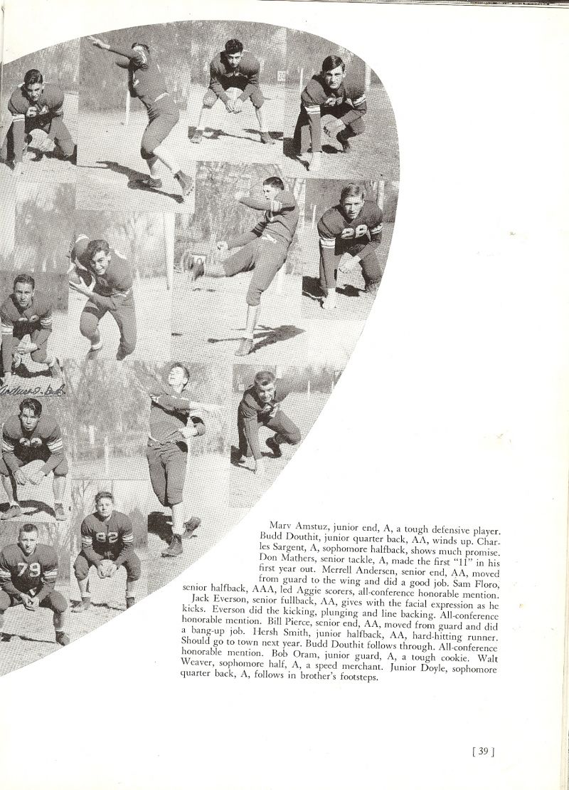 1944 Marvin Amstuz, Harold Douthit Jr, Budd Douthit, Charles Sargent, Don Mathers, Merrell Andersen, Sam Floro, Jack Everson, Bill Pierce, Hershall Smith, Bob Oram, Walt Weaver, Junior Doyle,