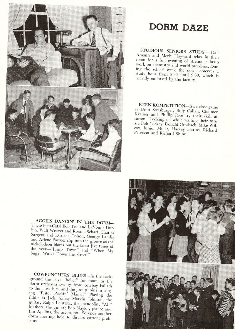 1944 Dale Amann, Merle Hayward, Dean Strasburger, Billy Callan, Chalmer Kramer, Phillip Rice, Bob Yockey, Donald Grosbach, Mike Wilcox, Junior Miller, Harvey Harms, Richard Peterson, Richard Shinn, Bob Teel, LaVonne Durbin, Walt Weaver, Rosalie Scharf, Charles Sargent, Darlene Colson, Geordge Landis, Arlene Farmer, Jack Jones, Marvin Johnson, Ralph Leistritz, Don Mathers, Bob Naylor, Jim Apolies,