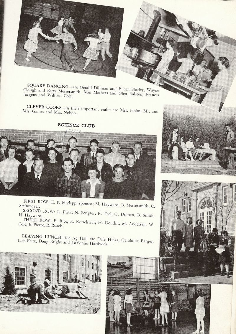 1944 Dean Johnson. Edward Hodapp. Roy Pierce. Klyte Burt. Pop Burt. George Dillman, Eileen Shirley, Wayne Clough, Betty Messersmith, John Mathers, Glen Ralston, Frances Jurgens, Wilford Cole, COOK Mrs Holm. Cook Mrs Hanna Nelsen. Mr Gaines. Mrs Gaines. Merle Hayward, Charles Steinmeyer, Lois Fritz, Norma Scripter, Royal Teel, Bill Smith, Harvey Hayward, Earl Rice, Esley Kotschwar, Harold Douthit Jr, Budd Douthit, Maurice Andersen, Bill Pierce, Richard Roach, Dale Hicks, Geraldine Barger, Doug Bright, LaVonne Hardwick,