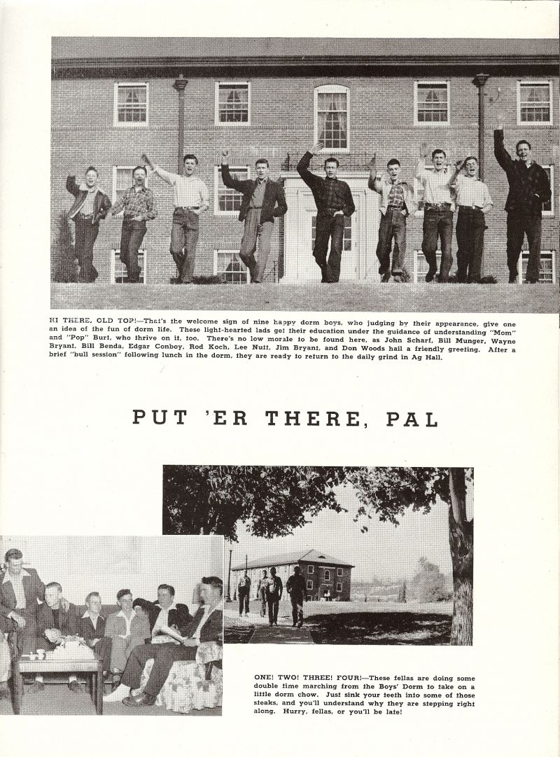 1946 John Scharf, Bill Munger, Wayne Bryant, Bill Benda, Edgar Conboy, Rod Koch, Lee Nutt, Jim Bryant, Don Woods, Mike Wilcox, Bob Merrihew, Roy O'Mara, Charles Sargent, Jim Bixby, Larry Bixby, 