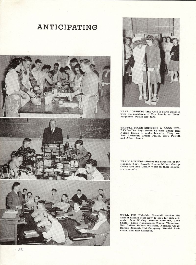 1947 Arnold. Tiny Cole, Jorgensen, Nelson. Bob Anderson, Duane Miller, Gary Powell, Albert Arms, Hodapp. Gary Powell, Duane Miller, George Coder, Bob Lindly, Crandall. Don Worley, Gerald Gilliland, Dick Stiefel, Louis Roggensees, Duane Thompson, Bob Callan, Robert Williams, Norman Clegg, Darrell Janeski, Hal Campany, Wendel Anderson, Ray Eatinger,