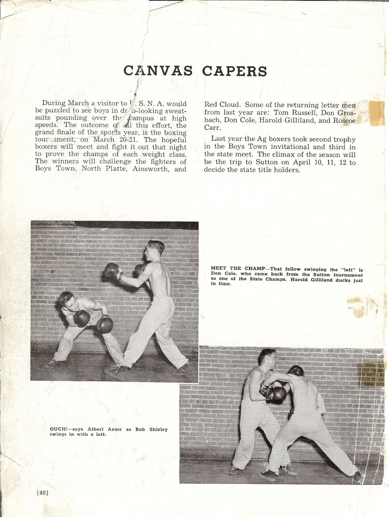 1947 Tom Russell, Don Grosbach, Don Cole, Harold Gilliland, Roscoe Carr, Albert Arms, Bob Shirley,