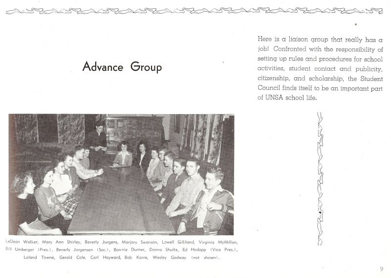 1948 LeDean Walker, Mary Ann Shirley, Beverly Jurgens, Marjory Swanson, Lowell Gilliland, Virginia McMillan, Bill Umberger, Beverly Jorgensen, Bonnie Durner, Donna Shultz, Ed Hodapp, Wesley Gadway, Bob Karre, Carl Hayward, Gerald Cole, Leland Towne,  