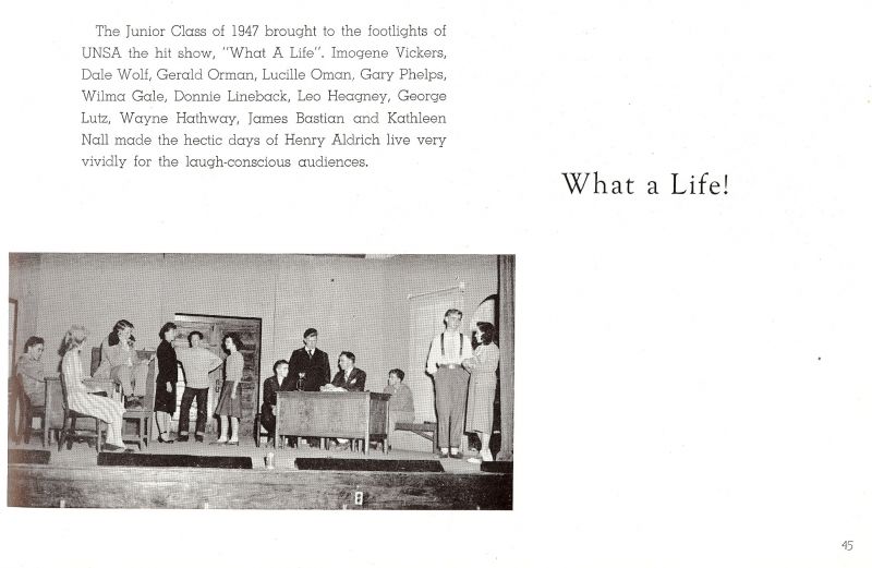 1948 Imogene Vickers, Dale Wolf, Gerald Orman, Lucille Oman, Gary Phelps, Wilma Gale, Donnie Lineback, Leo Heagney, George Lutz, Wayne Hathway, James Bastian, Kathleen Nall, 