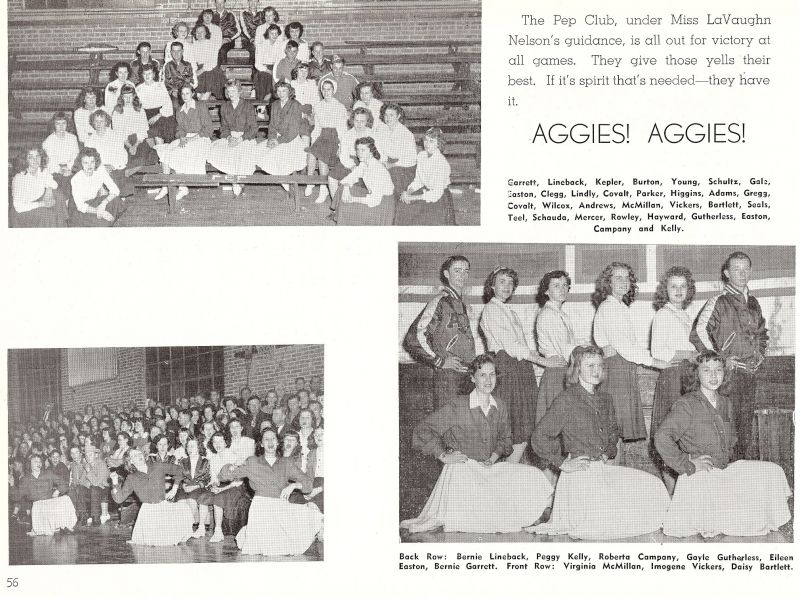 1948 Nelson. Garrett, Bernie Lineback. Kepler, Burton, Young, Schultz, Gale, Eileen Easton, Clegg, Lindly, Covalt, Parker, Higgins, Adams, Gregg, Covalt, Wilcox, Andrews, Virginia McMillan, Imogene Vickers, Daisy Bartlett, Seals, Teel, Schauda, Vernelle Mercer, Rowley, Hayward, Gale Gutherless, Roberta Campany, Peggy Kelly,