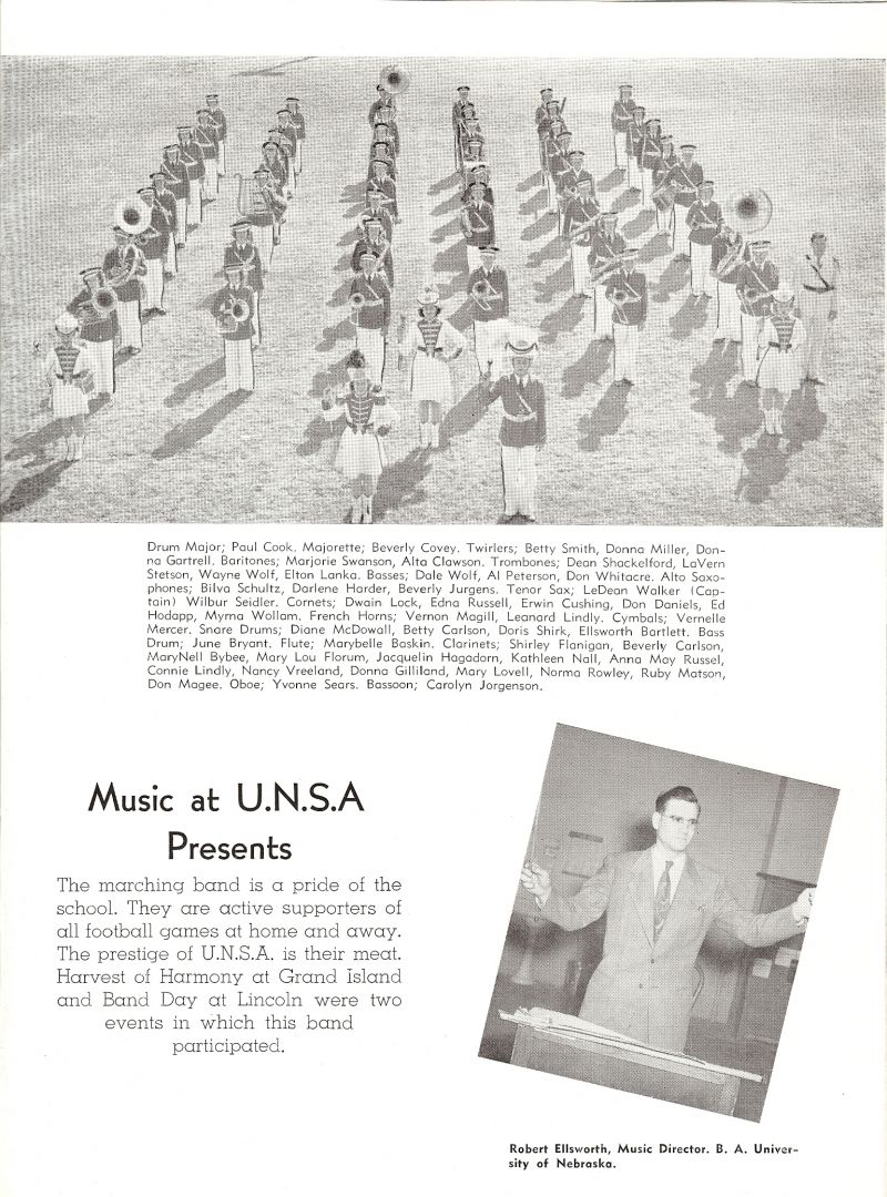 1949 Paul Cook, Beverly Covey, Betty Smith, Donna Miller, Donna Gartrell, Marjorie Swanson, Alta Clawson, Dean Schckelford, LaVerne Stetson, Wayne Wolf, Elton Lanka, Dale Wolf, Al Peterson, Don Whitacre, Bilva Schultz, Darlene harder, Beverly Jurgens, LeDean Walker, Wilber Seidler, Dwain Lock, Edna Russell, Erwin Cushing, Don Daniels, Ed Hodapp, Myrna Wollam, Vernon Magill, Leanard Lindly, Vernelle Mercer, Nell Mercer, Diane McDowall, Betty Carlson, Doris Shirk, Ellsworth Bartlett, June Bryant, Marybelle Baskin, Shirley Flanigan, Beverly Carlson, MaryNell Bybee, Mary Lou Florom, Jacquelin Hagadorn, Kathleen Nall, Anna May Russell, Anna May Russel, Connie Lindly, Nancy Vreeland, Donna Gilliland, Mary Lovell, Norma Rowley, Ruby Matson, Carolyn Jorgenson, Yvonne Sears, Don Magee, Robert Ellsworth.