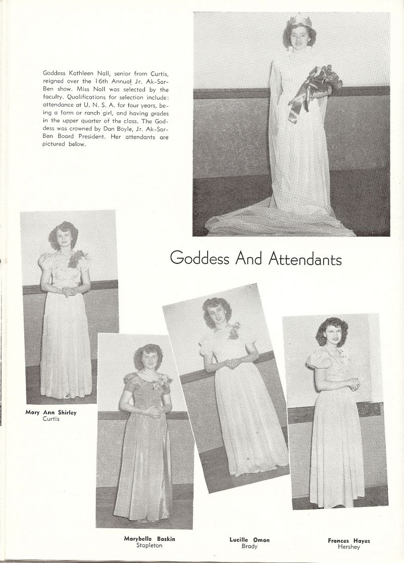 1949 Kathleen Nall, Dan Boyle, Mary Ann Shirley, Marybelle Baskin, Lucille Oman, Frances Hayes, 