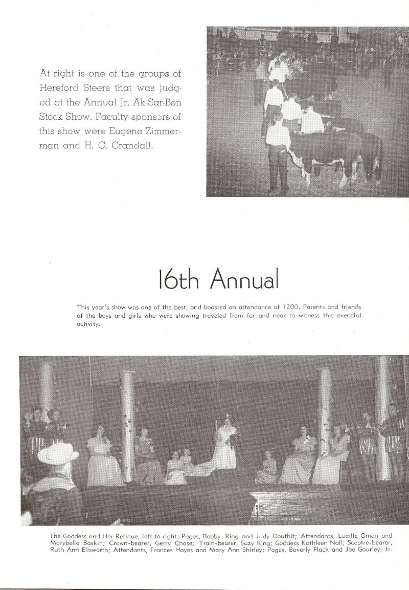 1949 H. C. Crandall. Horace Crandall. Eugene Zimmerman. Bobby Ring, Judy Douthit, Lucille Oman, Marybelle Baskin, Gerry Chase, Suzy Ring, Kathlen Nall, Ruth Ann Ellsworth, Frances Hayes, Mary Ann Shirley, Beverly Flock, Joe Gorley,