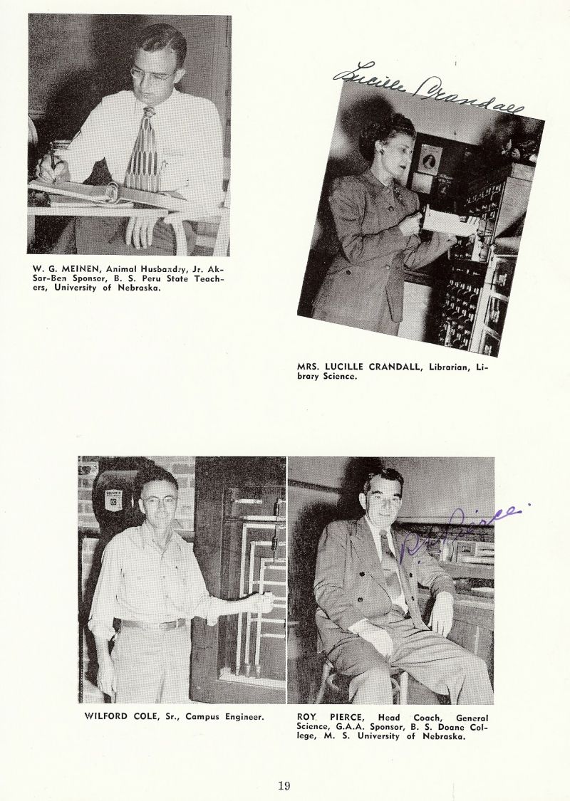 1950 W. G. Meinen. Lucille Crandall. Roy Pierce. Wilford Cole.