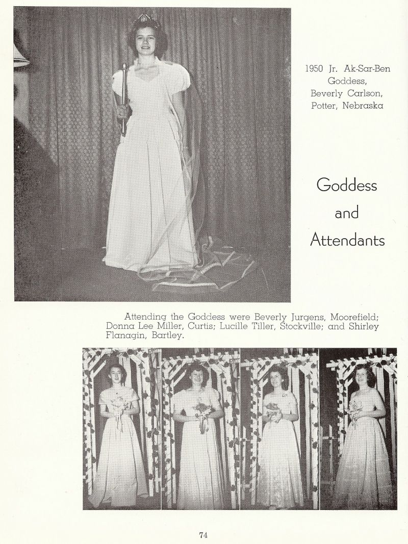 1950 Beverly Carlson, Beverly Jurgens, Donna Lee Miller, Lucille Tiller, Shirley Flanagin, 