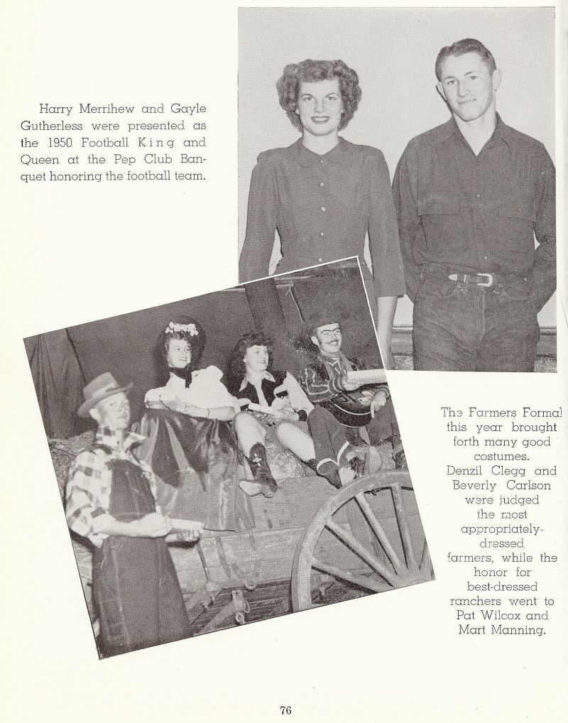 1950 Harry Merrihew, Gayle Gutherless, Denzil Clegg, Beverly Carlson, Pat Wilcox, Mart Manning,