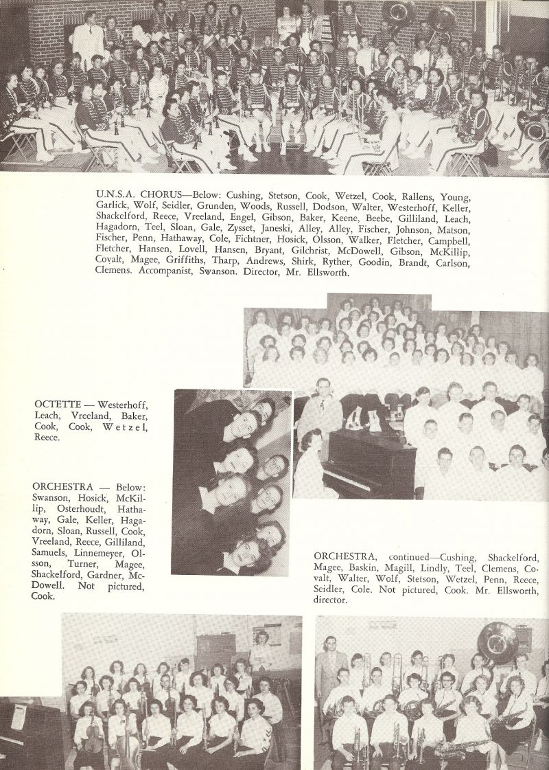 1951 Cushing, Stetson, Cook, Wetzel, Rallens, Young, Garlick, Wolf, Seidler, Grunden, Woods, Russell, Dodson, Walter, Westerhoff, Keller, Shackelford, Reece, Vreeland, Engel, Gibson, Baker, Keene, Beebe, Gilliland, Leach, Hagadorn, Teel, Sloan, Gale, Zysset, Janeski, Alley, Fischer, Johnson, Matson, Penn, Hathaway, Cole, Fichtner, Hosick, Olsson, Walker, Fletcher, Campbell, Covalt, Magee, Griffiths, Tharp, Andrews, Shirk, Ryther, Goodin, Brandt, Carlson, Clemens, Swanson, Ellsworth. Westerhoff, Leach, Vreeland, Baker, Cook, Wetzel, Reece, Swanson, Hosick, McKillip, Osterhoudt, Hathaway, Gale Keller, Hagadorn, Sloan, Russell, Cook, Samuels, Linnemeyer, Olsson, Turner, Magee, Shackelford, Gardner, McDowell, Cushing, Shackelford, Baskin, Magill, Lindly Teel, Clemens, Covalt, Walter, Wolf, Stetson, Wetzel, Penn, Reece, Seidler, Cole,    