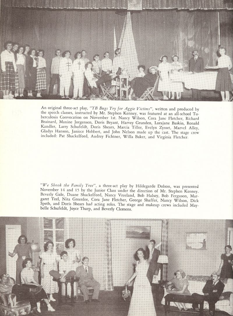 1951 Stephen Kenney. Nancy Wilson, Cora Jane Fletcher, Richard Brainard, Maxine Jorgensen, Doris Bryant, Harvey Grunden, Lorajane Baskin, Ronald Kandler, Larry Shufeldt, Doris Shears, Marcia Tiller, Evelyn Zysset, Marvel Alley, Gladys Hanson, Janiece Hebbert, John Nelson, Pat Shackelford, Audrey Fichtner, Willa Baker, Virginia Fletcher, Beverly Gale, Duane Shackelford, Nancy Vreeland, Bob Halsey, Bob Ferguson, Margaret Teel, Nita Greenlee, Cora jane Fletcher, George Shaffer, Nancy Wilson, Dick Speth, Doris Shears, Maybelle Schufeldt, Joyce Tharp, Beverly Clemens,