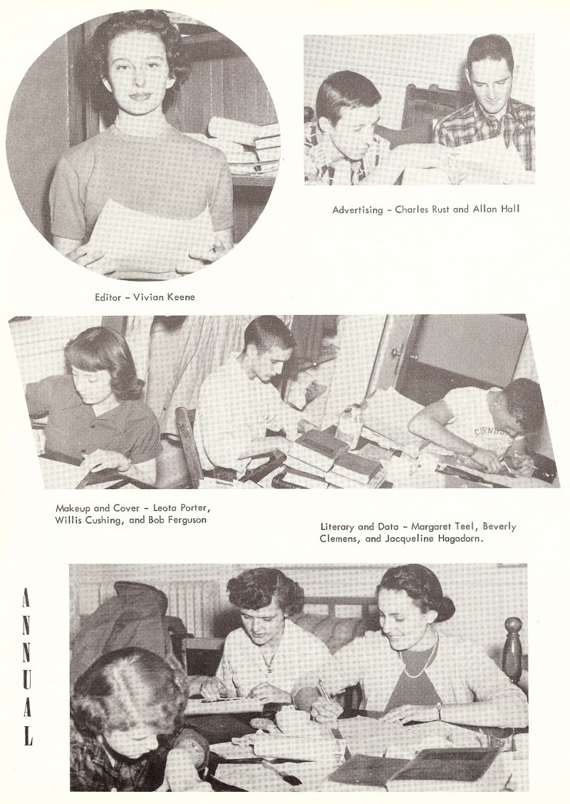 1952 Vivian Keene, Charles Rust, Allan Hall, Margaret Teel, Beverly Clemens, Jacqueline Hagodorn, leota Porter, Willis Cushing, Bob Ferguson,