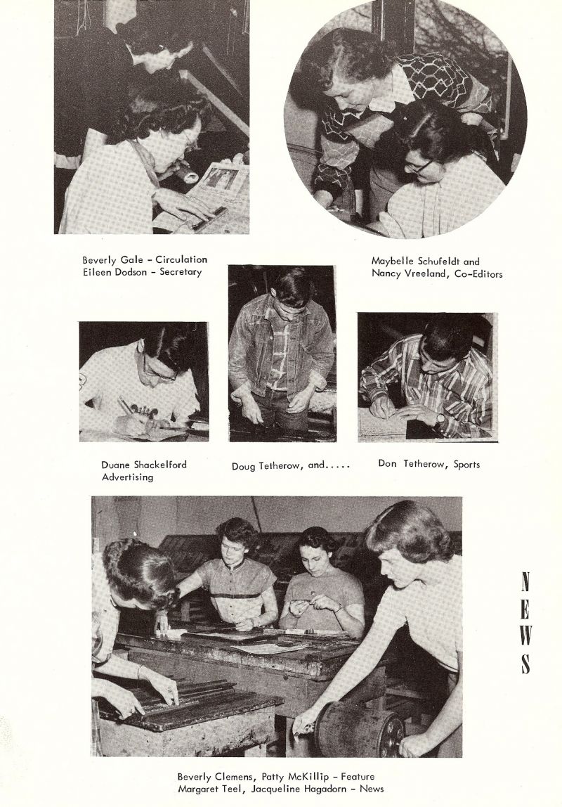 1952 Beverly Gale, Eileen Dodson, Maybelle Schufeldt, Nancy Vreeland, Don Tetherow, Doug Tetherow, Duane Shackelford, Beverly Clemens, Patty McKillip, Margaret Teel, Jacqueline Hagadorn,