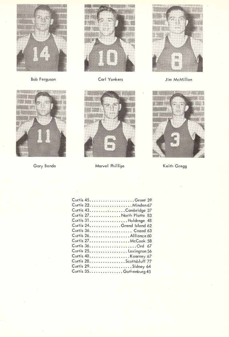 1952 Bob Ferguson, Carl Yonkers, Gary Benda, Marvel Phillips, Jim McMillan, Keith Gregg,