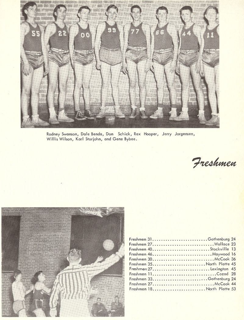 1952 Rodney Swanson, Dale Benda, Don Schick, Rex Hooper, Jerry Jorgensen, Willis Wilson, Karl Karl Storjohann, Gene Bybee,