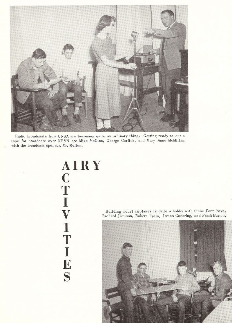 1954 Mike McGinn, George Garlick, Mary Anne MCMillan, Millon. Richard Jamison, Robert Frels, James Goehring, Frank Burton,