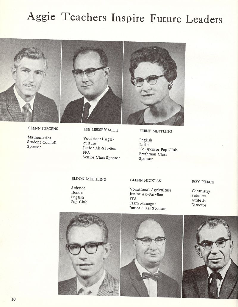 1963 Glenn Jurgens. Lee Messersmith. Ferne Mintling. Eldon Muehling. Glenn Nicklas. Roy Pierce.