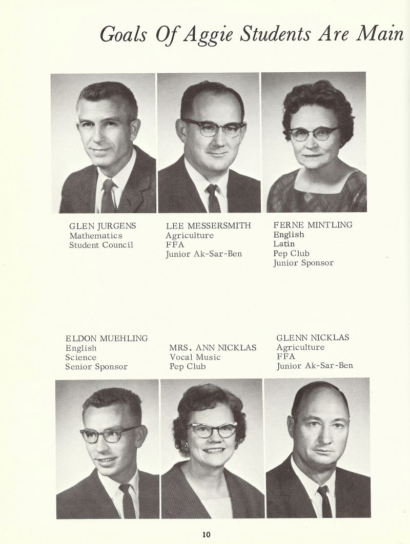 1964 Glen Jurgens. Lee Messersmith. Ferne Mitling. Eldon Muehling. Ann Nicklas. Glenn Nicklas.