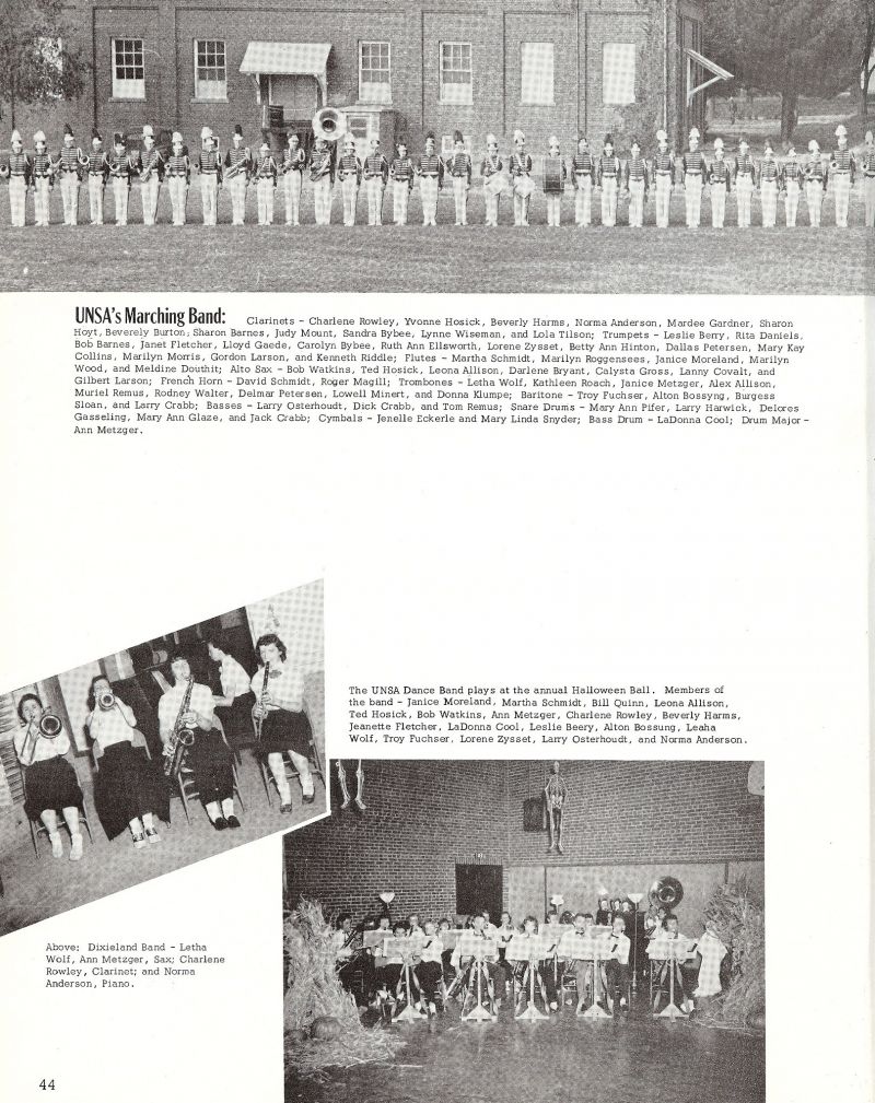 1956 Charlene Rowley, Yvonne Hosick, Beverly Harms, Norma Andersen, Mardee Gardner, Sharon Hoyt, Beverely Burton, Sharon Barnes, Judy Mount, Sandra Bybee, Lynne Wiseman, Lola Tilson, Leslie Berry, Rita Daniels, Bob Barnes, Janet Fletcher, Lloyd Gaede, Carolyn Bybee, Ruth Ann Ellsworth, Lorene Zysset, Betty Ann Hinton, Dallas Petersen, Mary Kay Collins, Marilyn Morris, Gorden Larson, Kenneth Riddle, Martha Schmidt, Marilyn Roggensees, Janice Moreland, Marilyn Wood, Meldine Douthit, Bob Watkins, Ted Hosick, Leona Allison, Darlene Bryant, Calysta Gross, Lanny Covalt, Gilbert Larson, David Schmidt, Roger Magill, Letha Wolf, Kathleen Roach, Janice Metzger, Alex Allison, Muriel Remus, Rodney Walter, Delmar Petersen, Lowell Minert, Donna Klumpe, Troy Fuchser, Alton Bossyng, Burgess Sloan, Larry Crabb, Larry Osterhoudt, Dick Crabb, Tom Remus, Mary Ann Pifer, Larry Harwick, Delores Gasseling, Mary Ann Glaze, Jack Crabb, Jenelle Eckerle, Mary Linda Snyder, LaDonna Cool, Ann Metzger, Letha Wolf, Ann Metzger, Charlene Rowley, Norma Anderson, Janice Moreland, Martha Schmidt, Bill Quinn, Leona Allison, Ted Hosick, Bob Watkins, Ann Metzger, Charlene Rowley, Beverly Harms, Jeanette Fletcher, LaDonna Cool, Leslie Beery, Alton Bossung, Leaha Wolf, Troy Fuchser, Lorene Zysset, Larry Osterhoudt, Norma Anderson, 