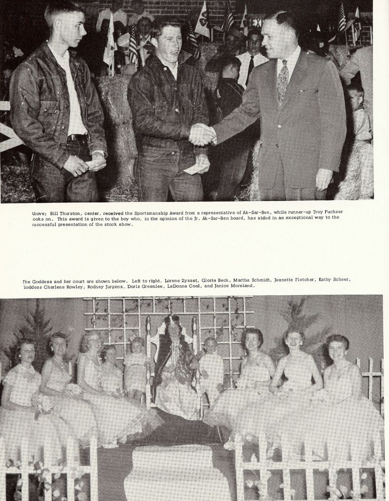1956 Bill Thurston, Troy Fuchser, Lorene Zysset, Gloria Beck, Martha Schmidt, Jeanette Fletcher, Kathy Scheer, Charlene Rowley, Rodney Jurgens, Doris Greenlee, LaDonna Cool, Janice Moreland,   