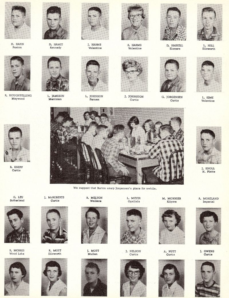1957 Hahn, Dwain Hamit, Harms, Houghtelling, Jamison, Johnson, Knepp, Burton, Leu, McRoberts, Melton, Morris Mott, Meyer, Monnier, Moreland, Nelson, Nutt, Owens, Knoll, Johnston, Jorgensen, Kime, Hrms, Haskell, Hill,   