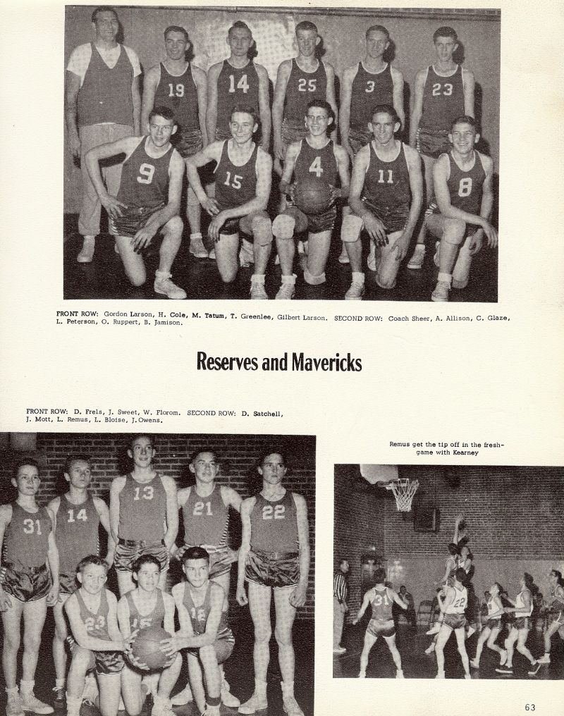 1957 Gordon Larson, Cole, Tatum, Greenlee, Gilbert Larson, Peterson, Ruppet, Jamison, Frels, Sweet, Florom, Satchell, Mott, Remus, Bloise, Owens, Remus, 