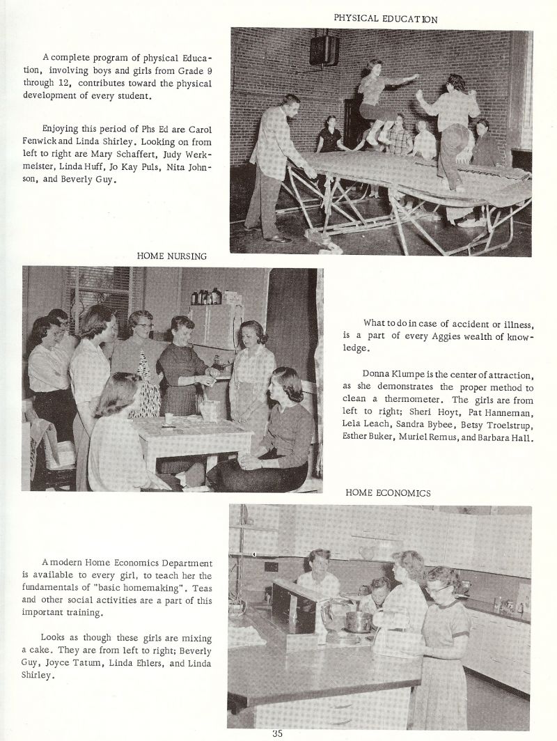 1958 Carol Fenwick, Linda Shirley, Mary Schaffert, Judy Werkmeister, Linda Huff, Jo Kay Puls, Nita Johnson, Beverly Guy, Donna Klumpe, Shari Hoyt, Pat Hanneman, Lela Leach, Sandra Bybee, Betsy Troelstrup, Esther Buker, Muriel Remus, Barbara Hall, Beverly Guy, Joyce Tatum, Linda Ehlers, Linda Shirley, 