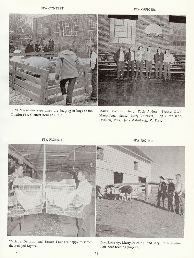 1958 Dick Macomber, Marty Downing, Dick Anders, Dick Macomber, Larry Peterson, Wallace Denison, Jack Malmberg, Lloyd Lovejoy, Marty Downing, Gary Storer, Wallace Denison, Buster Fear,  