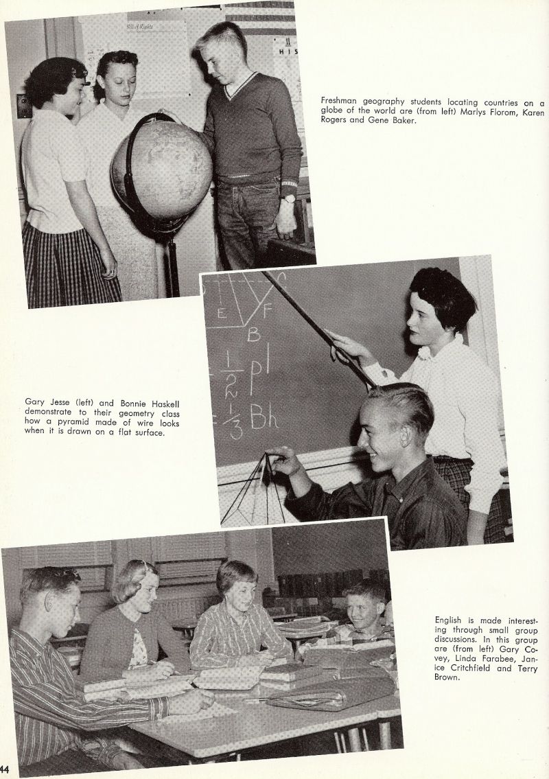 1959 Marlys Florom, Karen Rogers, Gene Baker, Gary Jessee, Bonnie Haskell, Gary Covey, Linda Farabee, Janice Critchfield, Terry Brown,