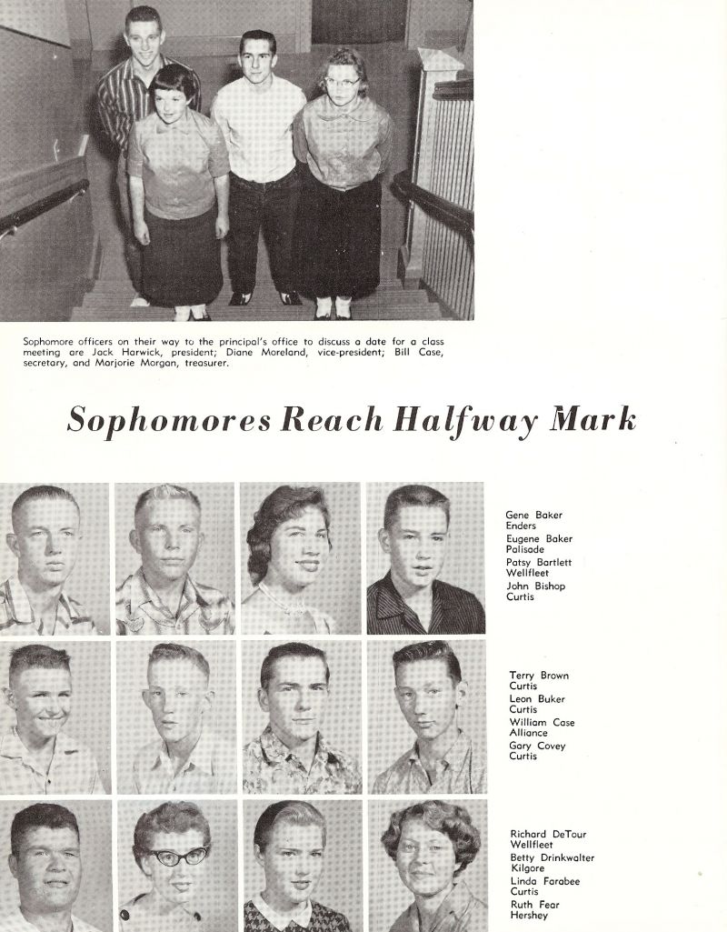 1960 Jack Harwick, Diane Moreland, Bill Case, Marjorie Morgan, Gene Baker, Eugene Baker, Patsy Bartlett, John Bishop, Terry Brown, Leon Buker, William Case, Bill Case, Gary Covey, Richard Detour, Dick Detour, Betty Drinkwalter, Linda Farabee, Ruth Fear,