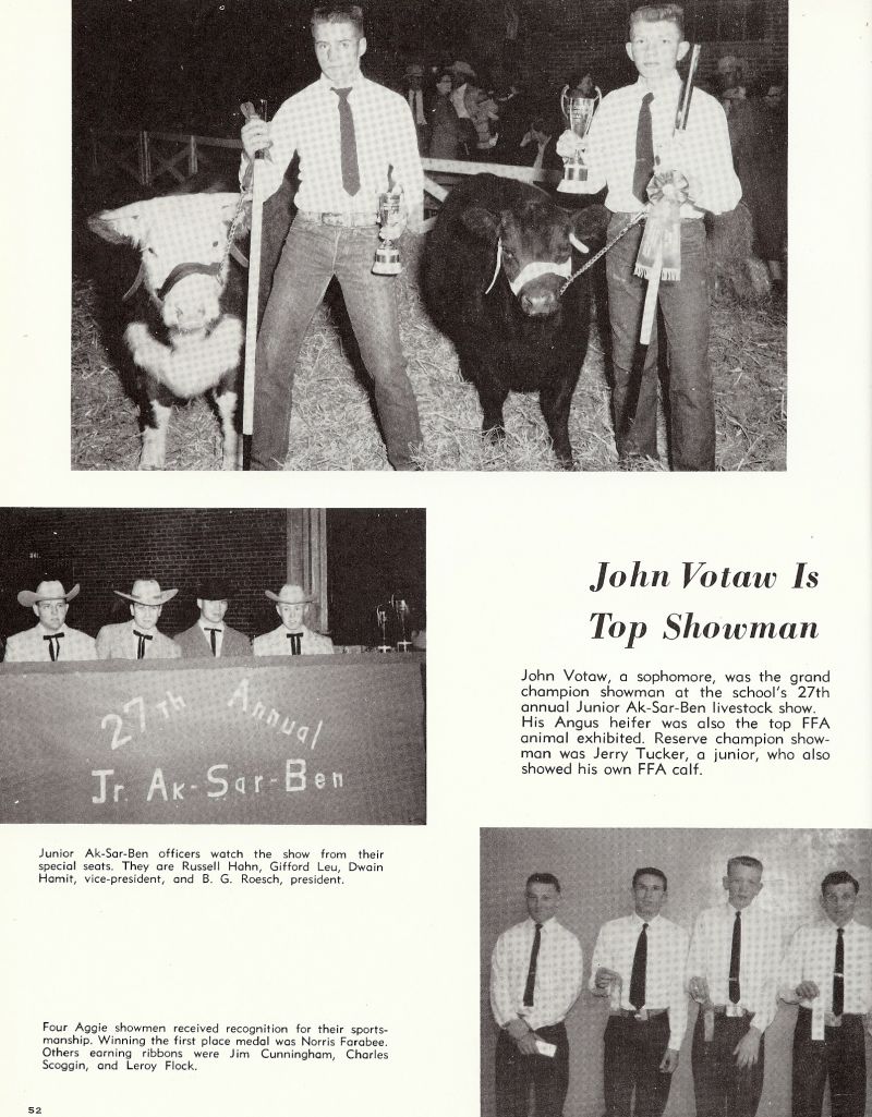 1960 John Votaw, Jerry Tucker, Russell Hahn, Gifford Leu, Dwain Hamit, B. G. Roesch, Norris Farabee, Jim Cunningham, Charles Scoggin, Leroy Flock,