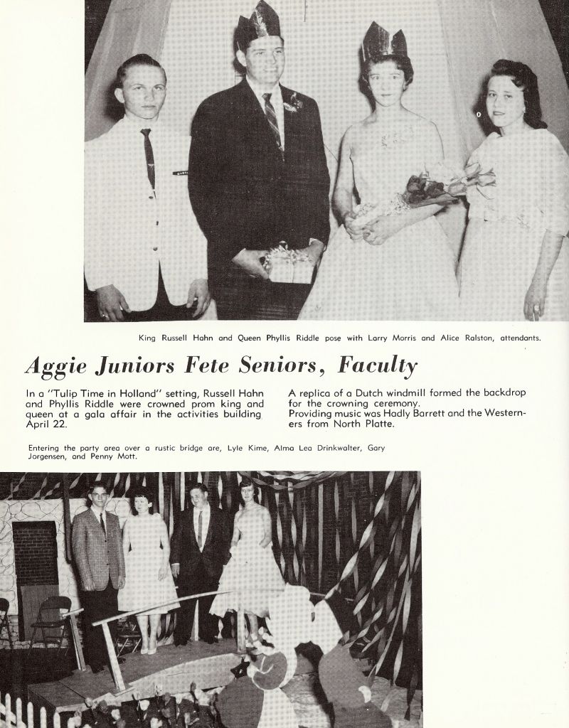 1960 Russell Hahn, Phyllis Riddle, Larry Morris, Alice Ralston, Lyle Kime, Alma Lea Drinkwalter, Gary Jorgensen, Penny Mott,  