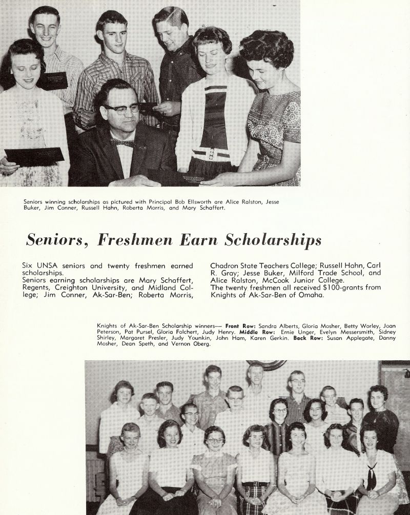 1960 Bob Ellsworth. Alice Ralston, Jesse Buker, Jim Commer, Russell Hahn, Roberta Morris, Mary Schaffert, Carl Gray, Sandra Alberts, Gloria Mosher, Betty Worley, Joan Peterson, Pat Pursel, Gloria Folchert, Judy Henry, Ernie Unger, Ernest Unger, Evenlyn Messersmith, Sidney Shirley, Margaret Presler, Judy Younkin, John Ham, Karen Gerkin, Susan Applegate, Danny Mosher, Dean Speth, Vernon Oberg,