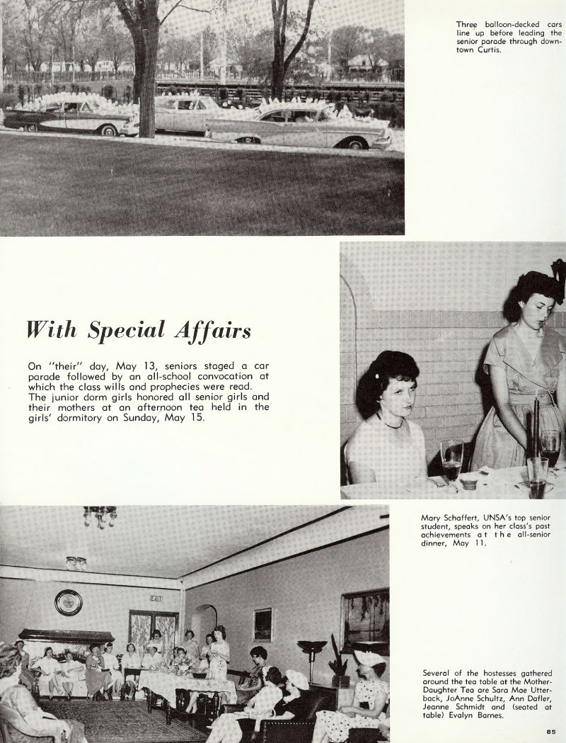 1960 Mary Schaffert, Sara Mae Utterback, JoAnne Schultz, Ann Dafler, Jeanne Schmidt, Evalyn Barnes, 