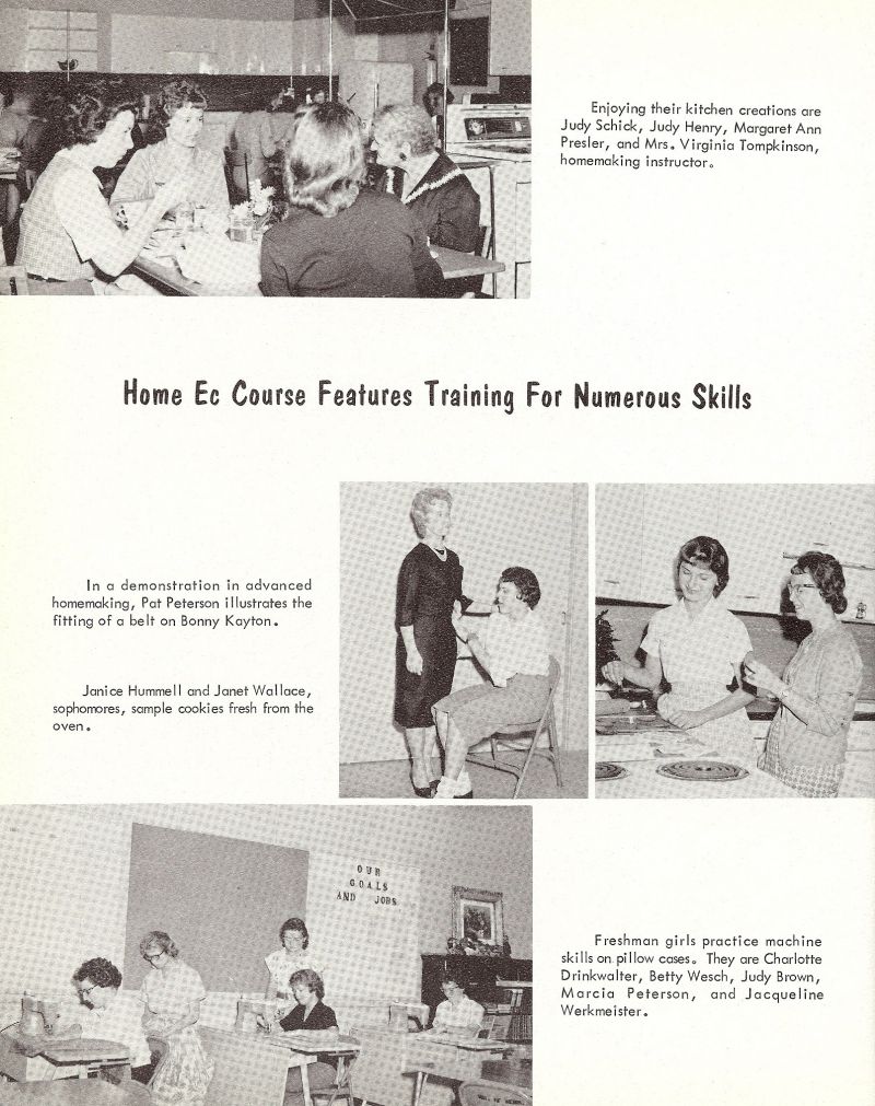 1961 Judy Schick, Judy Henry, Margaret Ann Presler, Virginia Tompkinson. Pat Peterson, Bonny Kayton, Janice Hummell, Janet Wallace, Charlotte Drinkwalter, Betty Wesch, Judy Brown, Marcia Peterson, Jacqueline Werkmeister, Jackie Workmeister,