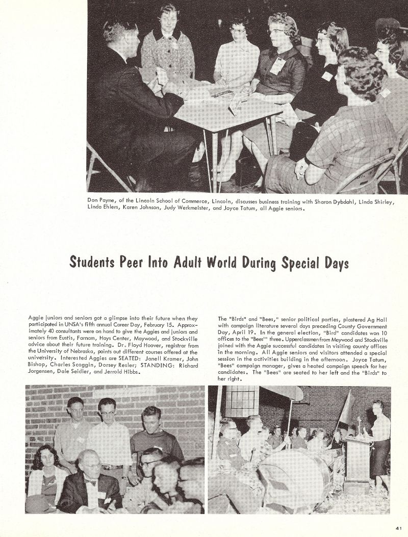 1961 Don Payne, Sharon Dybdahl, Linda Shirley, Linda Ehlers, Karen Johnson, Judy Werkmeister, Joyce Tatum, Dr. Floyd Hoover. Janell Kramer, John Bishop, Charles Scoggin, Dorsey Resler, Richard Jorgensen, Dale Seidler, Jarrold Hibbs, Joyce Tatum, 