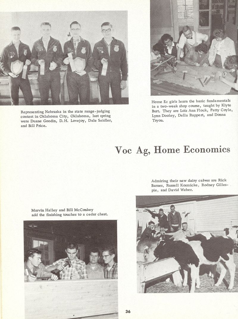 1962 Duane Goodin, DH Lovejoy, Dale Seidler, Bill Price, Klyte Burt. Pop Burt. Lois Ann Flock, Patty Coyle, Lynn Dooley, Della Ruppert, Donna Tryon, Marvin Halley, Bill McConkey, Dick Detour,  Rick Barnes, Russell Kosmicke, Russ Kosmicke, Rodney Gillespie, Rod Gillespie, David Weber, 