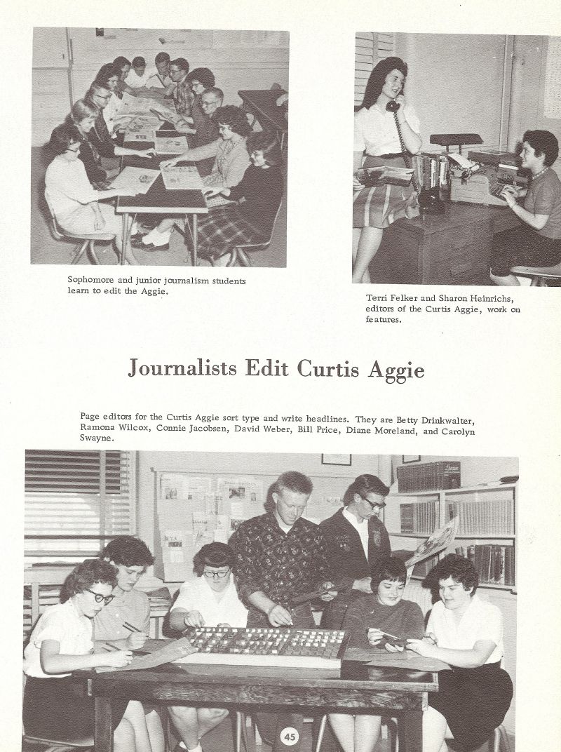 1962 Terri Felker, Sharon Heinrichs, Betty Drinkwalter, Ramona Wilcox, Connie Jacobsen, David Weber, Bill Price, Diane Moreland, Carolyn Swayne,