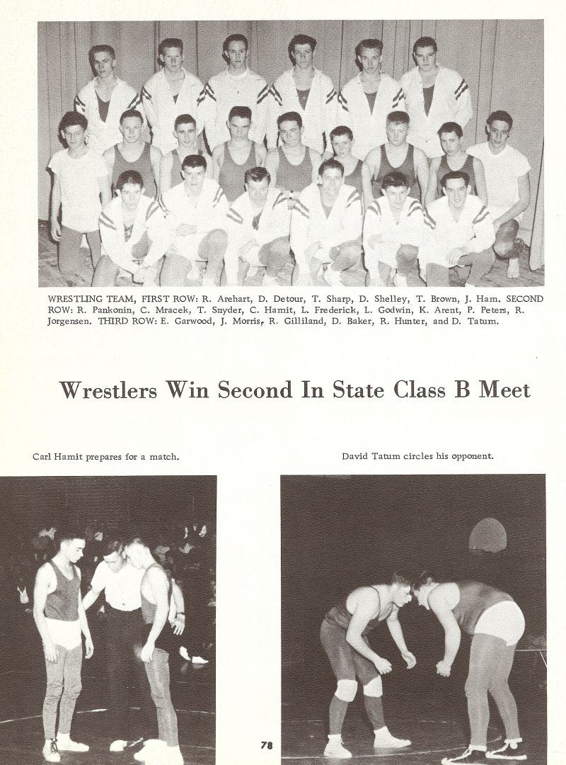 1962 Arehart, Doug Detour, Tom Sharp, Dennis Shelley, Brown, Ham, Pankonin, Mracek, 
Snyder, Carl Hamit, Larry Frederick, Larry Godwin, Arent, Peters, Jorgensen, Garwood, Morris, Gilliland, Baker, Hunter, Dave Tatum, Carl Hamit, David Tatum,   