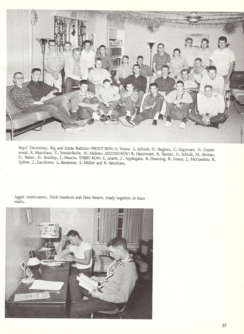 1963 Votaw, Schick, Hughes, Carl Engstrom, Greenwood, Munshaw, Vonderfecht, Melton, Hammond, Hunter, Schick, Steiner, Baker, Bradley, Morris, Leach, Applegate, Downing, Green, McGooden, Sydow, Jacobsen, Borenson, Miller, Henshaw, Dick Goodwin, Pete Peters,    