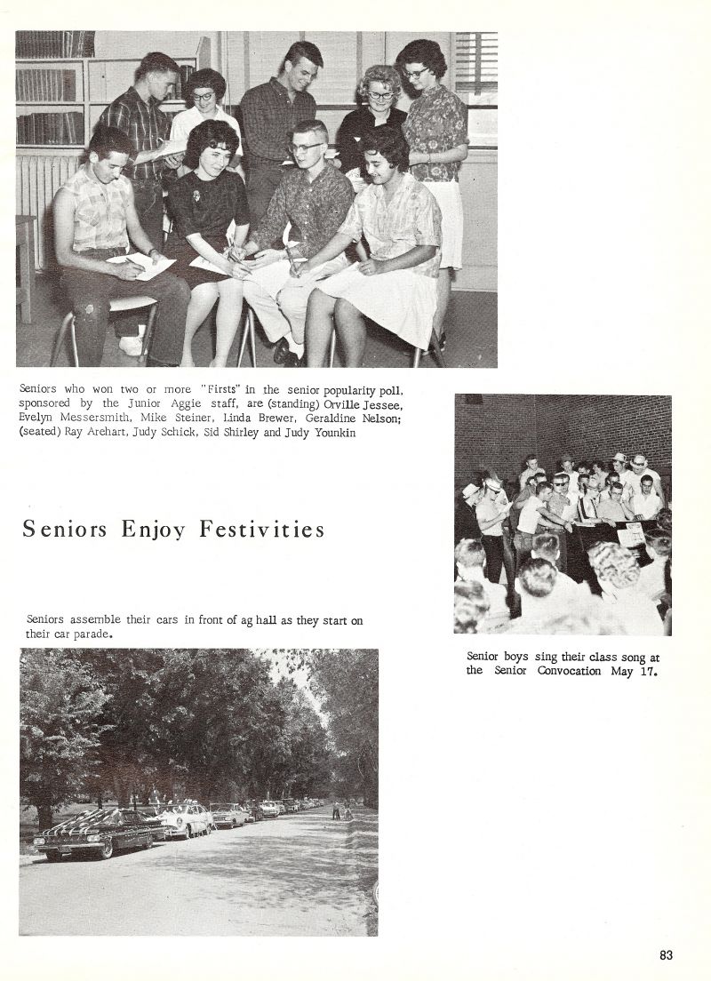 1963 Orville Jesse, Evelyn Messersmith, Mike Steiner, Linda Brewer, Geraldine Nelsen, Ray Arehart, Judy Schick, Sid Shirley Judy Younkin,