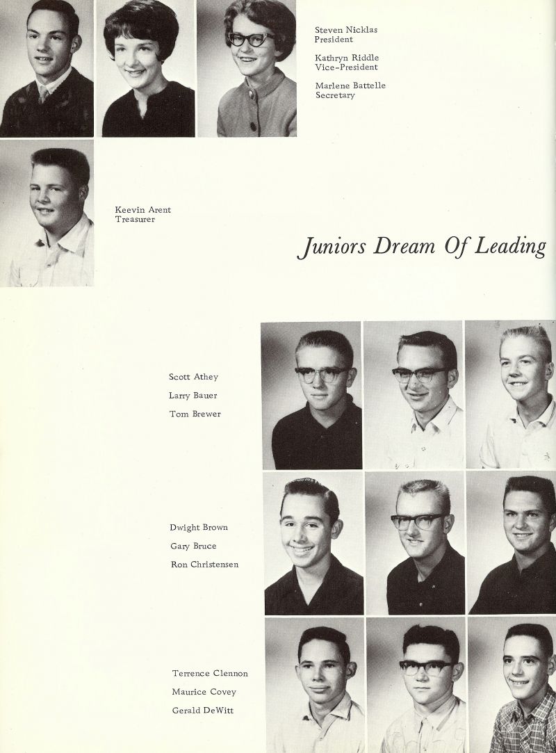 1964 Steven Nicklas, Steve Nicklas, Kathryn Riddle, Kathy Riddle, Marlene Battelle, Keevin Arent, Scott Athey, Larry Bauer, Tom Brewer, William Brewer, Dwight Brown, Gary Bruce, Ron Christensen, Terrence Clennon, Maurice Covey, Gerald DeWitt,