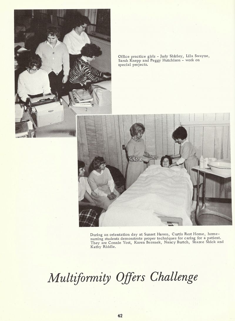 1964 Judy Shirley, Lila Swayne, Sarah Knepp, Peggy Hutchison, Connie Yost, Karen Beranek, Nancy Burtch, Sharee Shick, Kathy Riddle,  